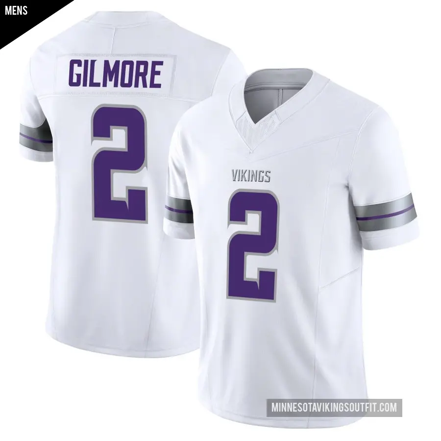 Men's Minnesota Vikings ＃2 Stephon Gilmore White Limited Alternate Vapor F.U.S.E. Jersey