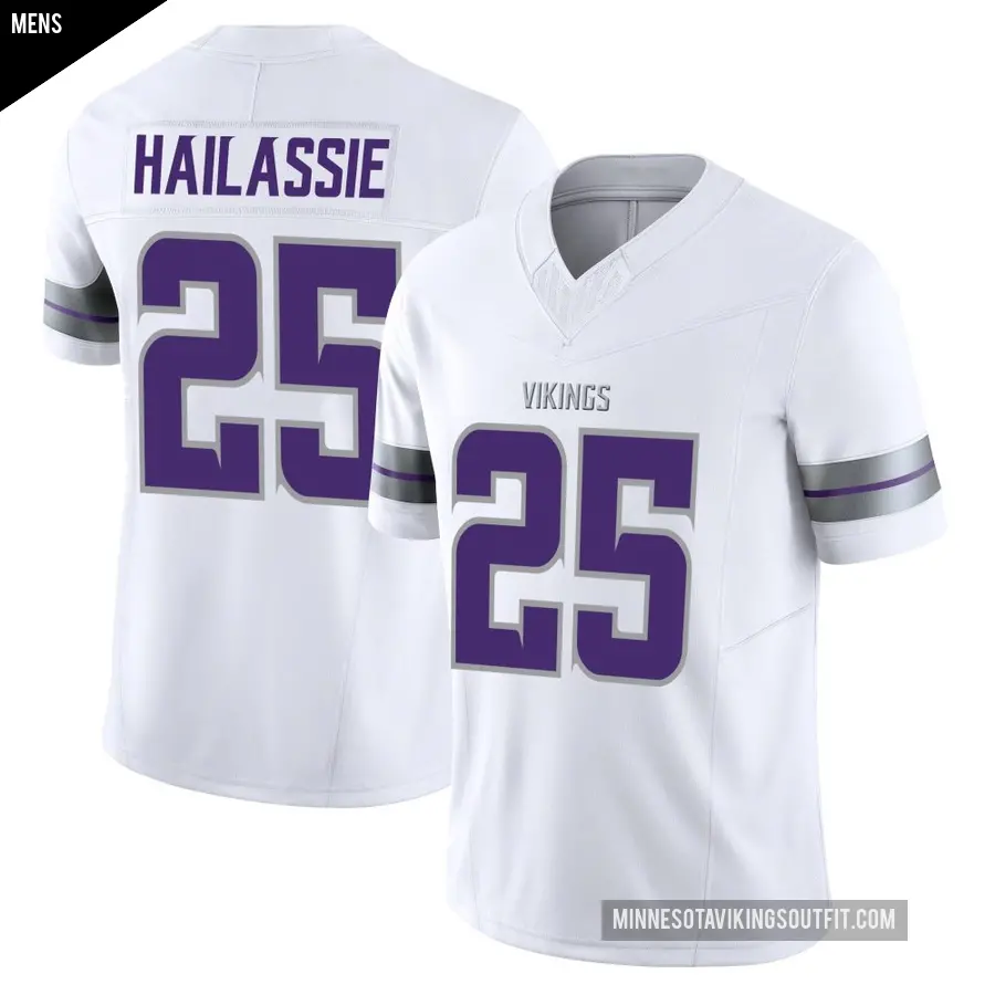 Men's Minnesota Vikings ＃25 Kahlef Hailassie White Limited Alternate Vapor F.U.S.E. Jersey