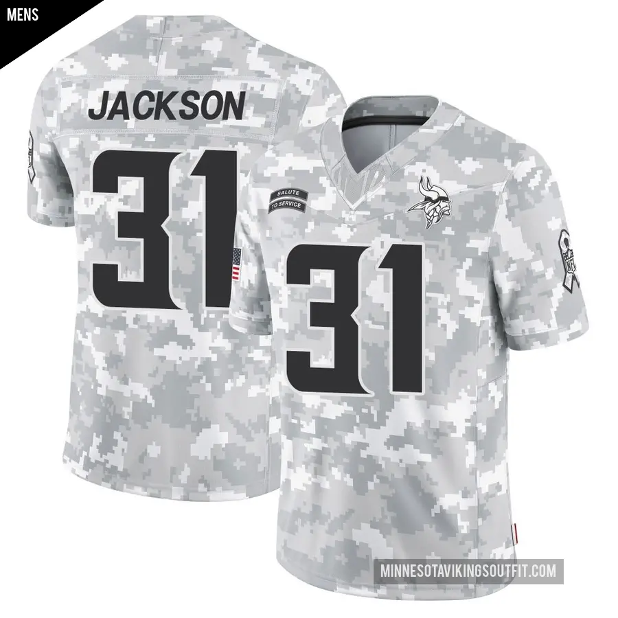 Men's Minnesota Vikings ＃31 Khyree Jackson Arctic Camo Limited 2024 Salute to Service Jersey