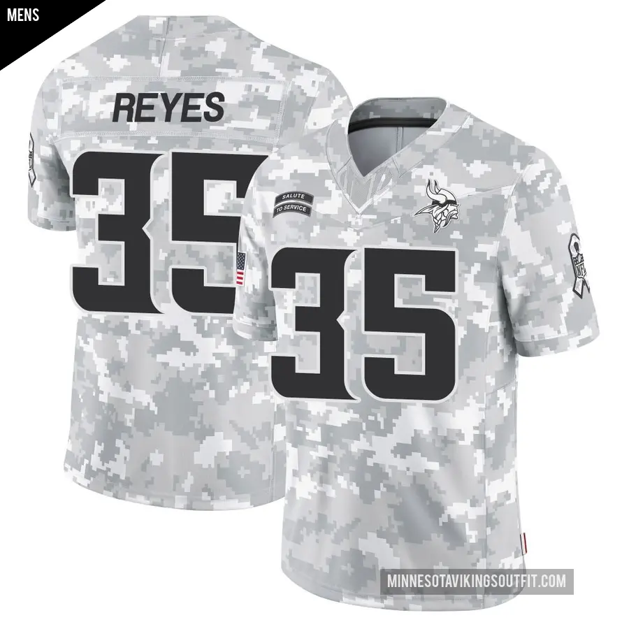 Men's Minnesota Vikings ＃35 Sammis Reyes Arctic Camo Limited 2024 Salute to Service Jersey