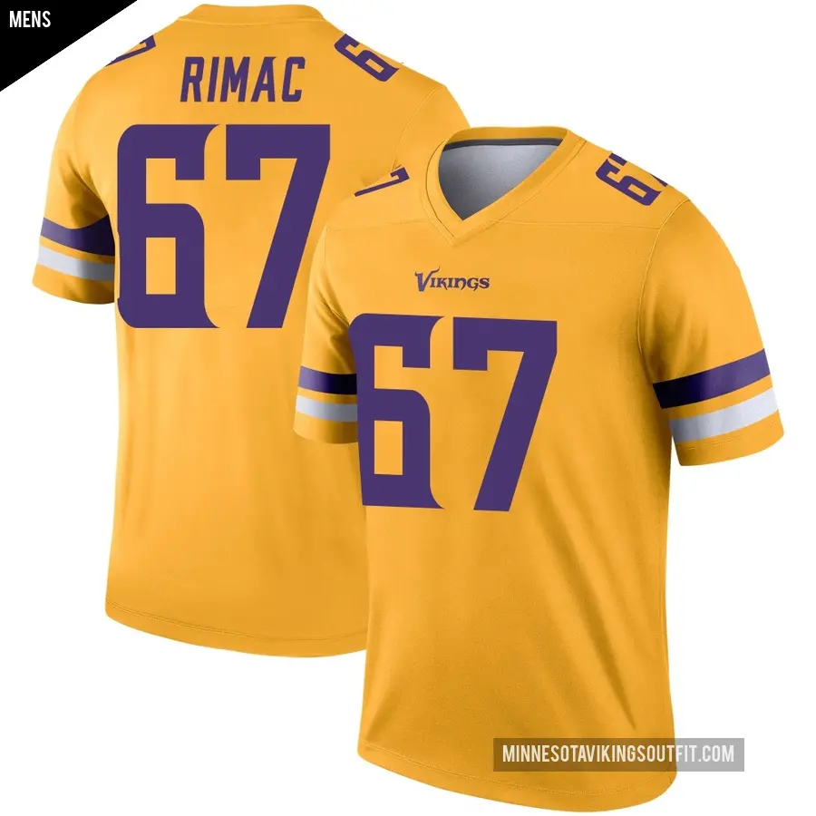 Men's Minnesota Vikings ＃67 Tomas Rimac Gold Legend Inverted Jersey