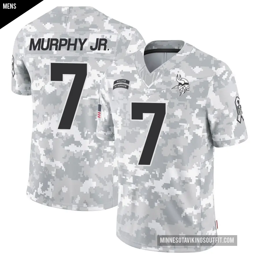 Men's Minnesota Vikings ＃7 Byron Murphy Jr. Arctic Camo Limited 2024 Salute to Service Jersey