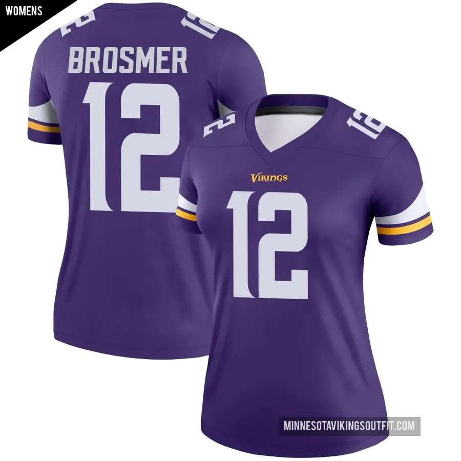 Women's Minnesota Vikings ＃12 Max Brosmer Purple Legend Jersey