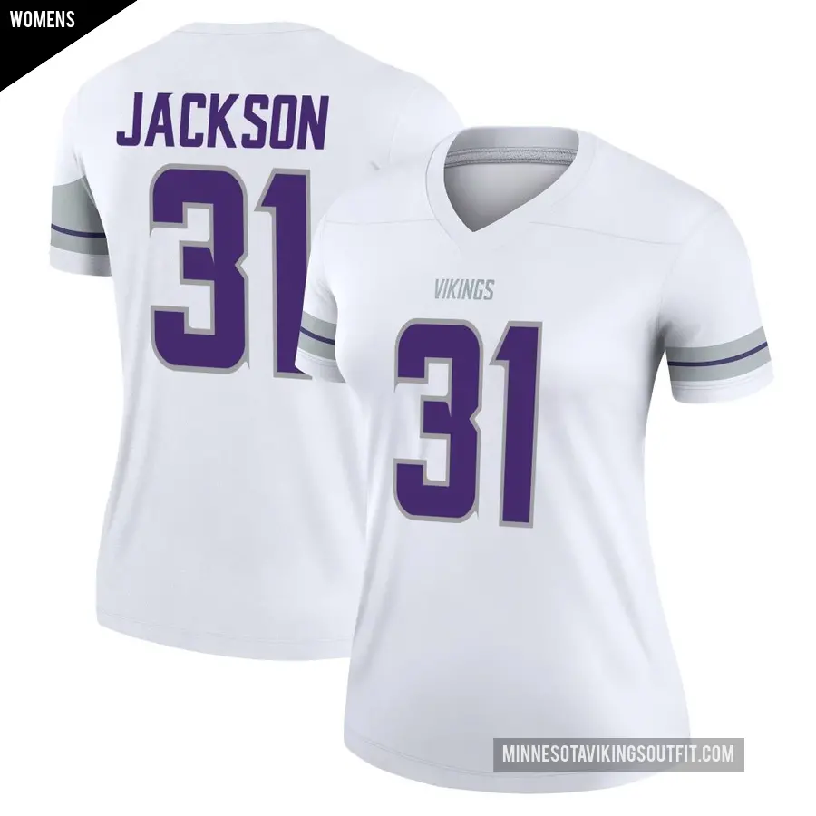 Women's Minnesota Vikings ＃31 Khyree Jackson White Legend Alternate Jersey