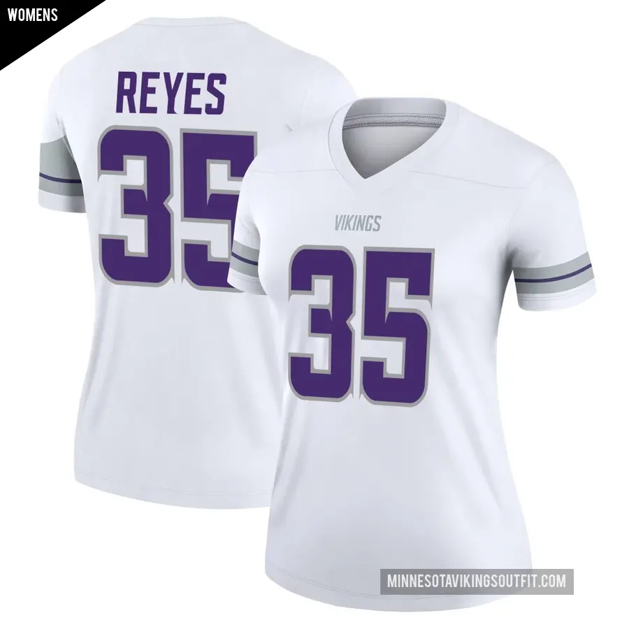 Women's Minnesota Vikings ＃35 Sammis Reyes White Legend Alternate Jersey