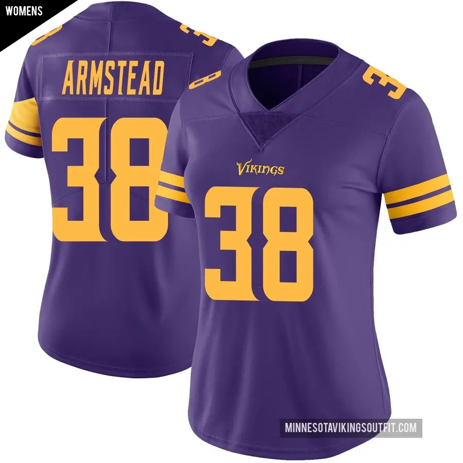Women's Minnesota Vikings ＃38 Da'Veawn Armstead Purple Limited Color Rush Jersey