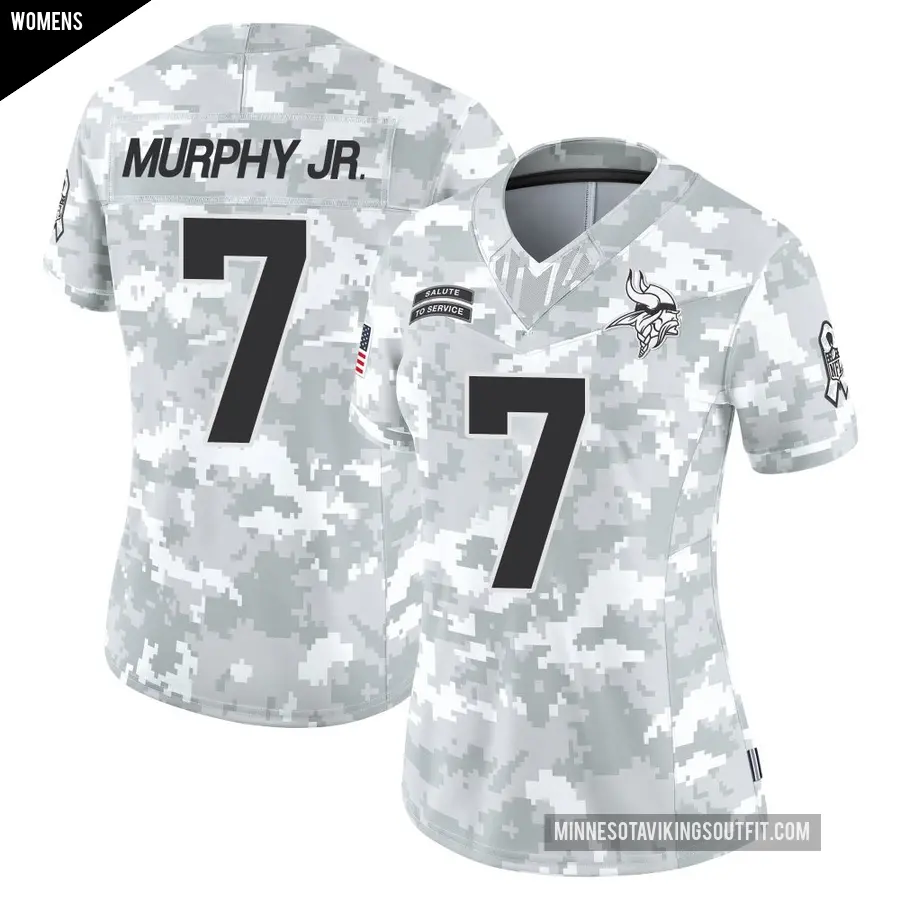 Women's Minnesota Vikings ＃7 Byron Murphy Jr. Arctic Camo Limited 2024 Salute to Service Jersey