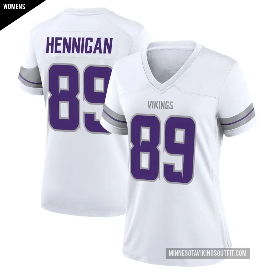 Women's Minnesota Vikings ＃89 Thomas Hennigan White Game Alternate Jersey