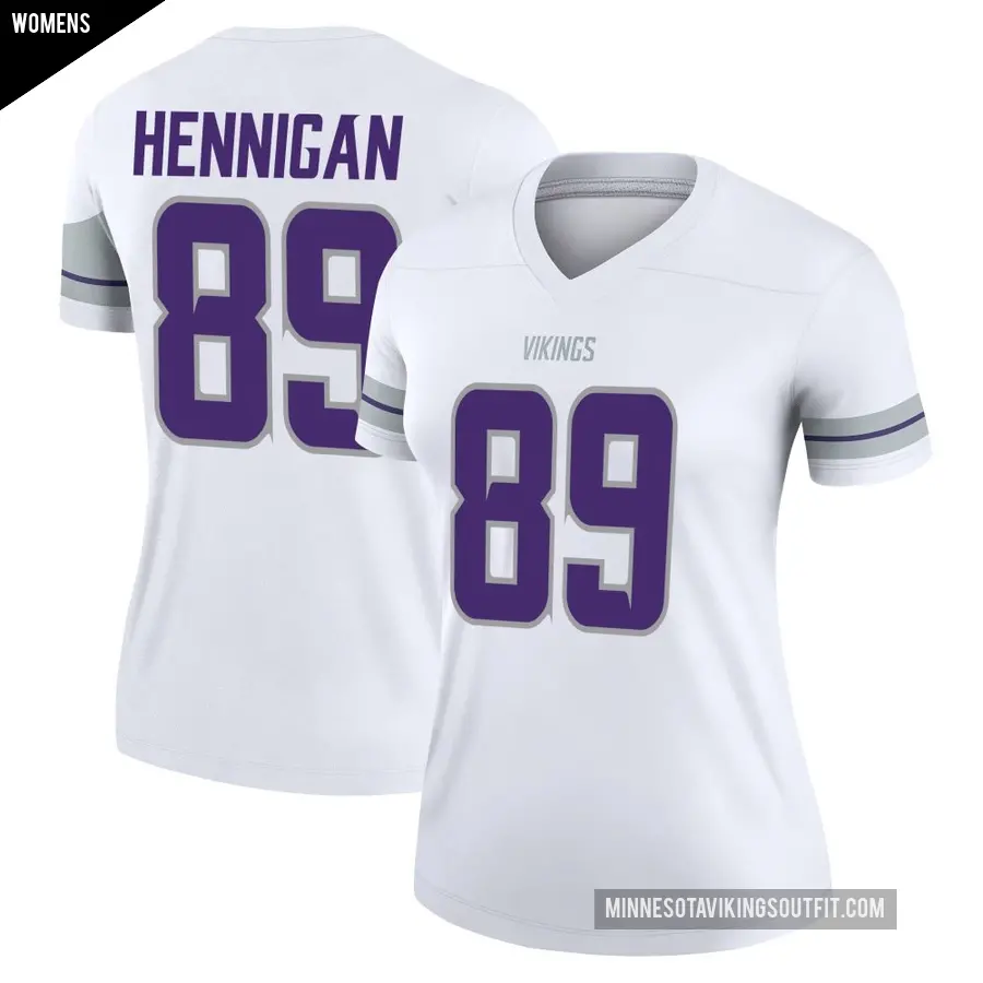 Women's Minnesota Vikings ＃89 Thomas Hennigan White Legend Alternate Jersey