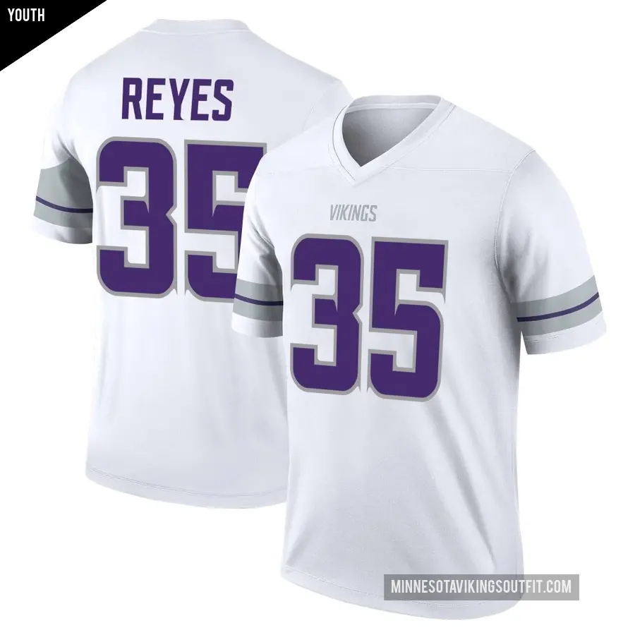 Youth Minnesota Vikings ＃35 Sammis Reyes White Legend Alternate Jersey