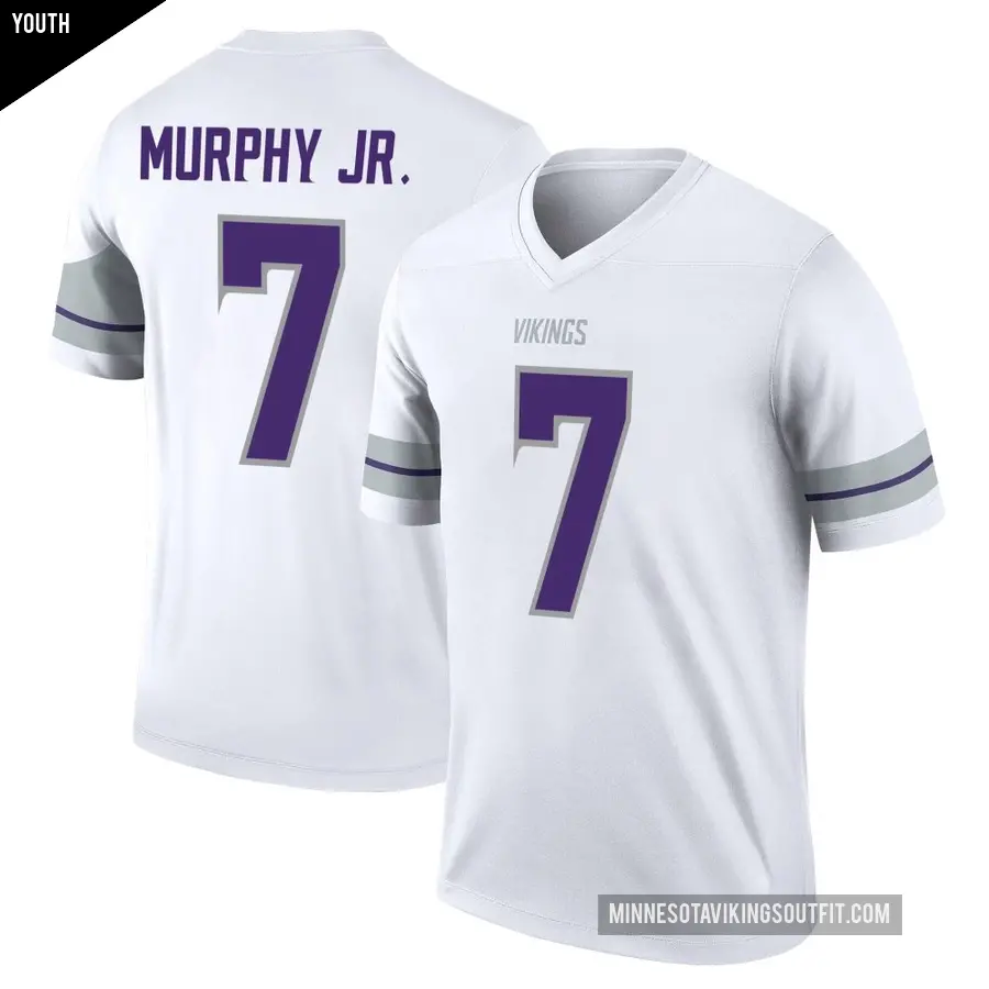 Youth Minnesota Vikings ＃7 Byron Murphy Jr. White Legend Alternate Jersey
