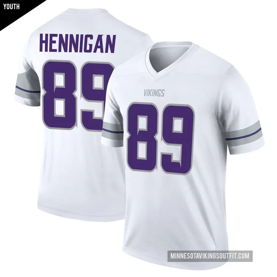 Youth Minnesota Vikings ＃89 Thomas Hennigan White Legend Alternate Jersey