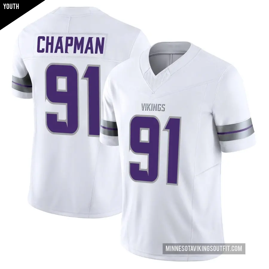 Youth Minnesota Vikings ＃91 Oscar Chapman White Limited Alternate Vapor F.U.S.E. Jersey