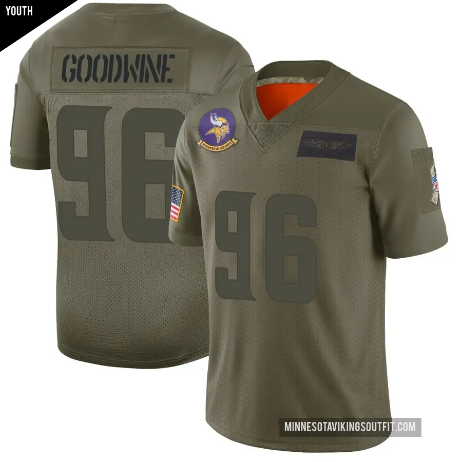 Youth Minnesota Vikings ＃96 Monkell Goodwine Camo Limited 2019 Salute to Service Jersey